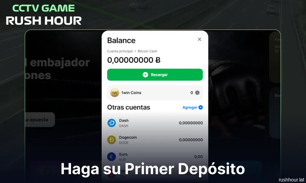 Realiza tu primer depósito en el casino para empezar a jugar al juego Rush Hour