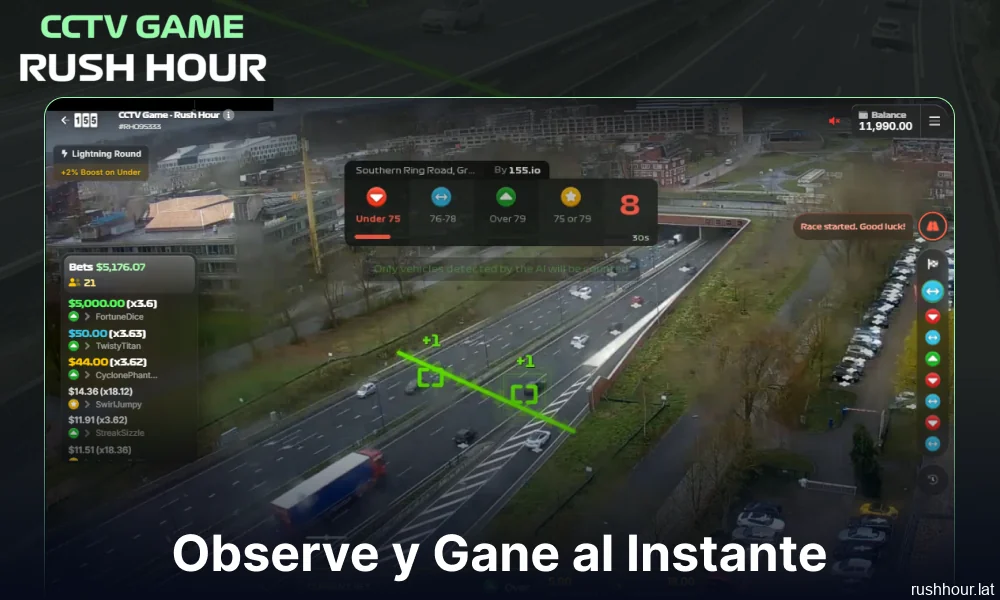 Espera a que se publiquen los resultados de tu apuesta en el juego Rush Hour
