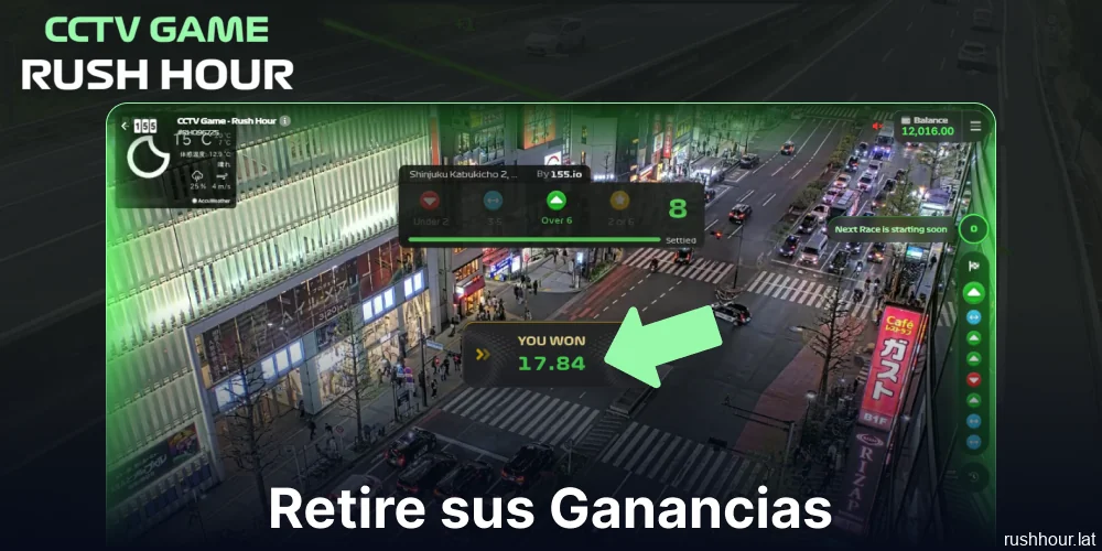 Retira tus ganancias en el juego Rush Hour